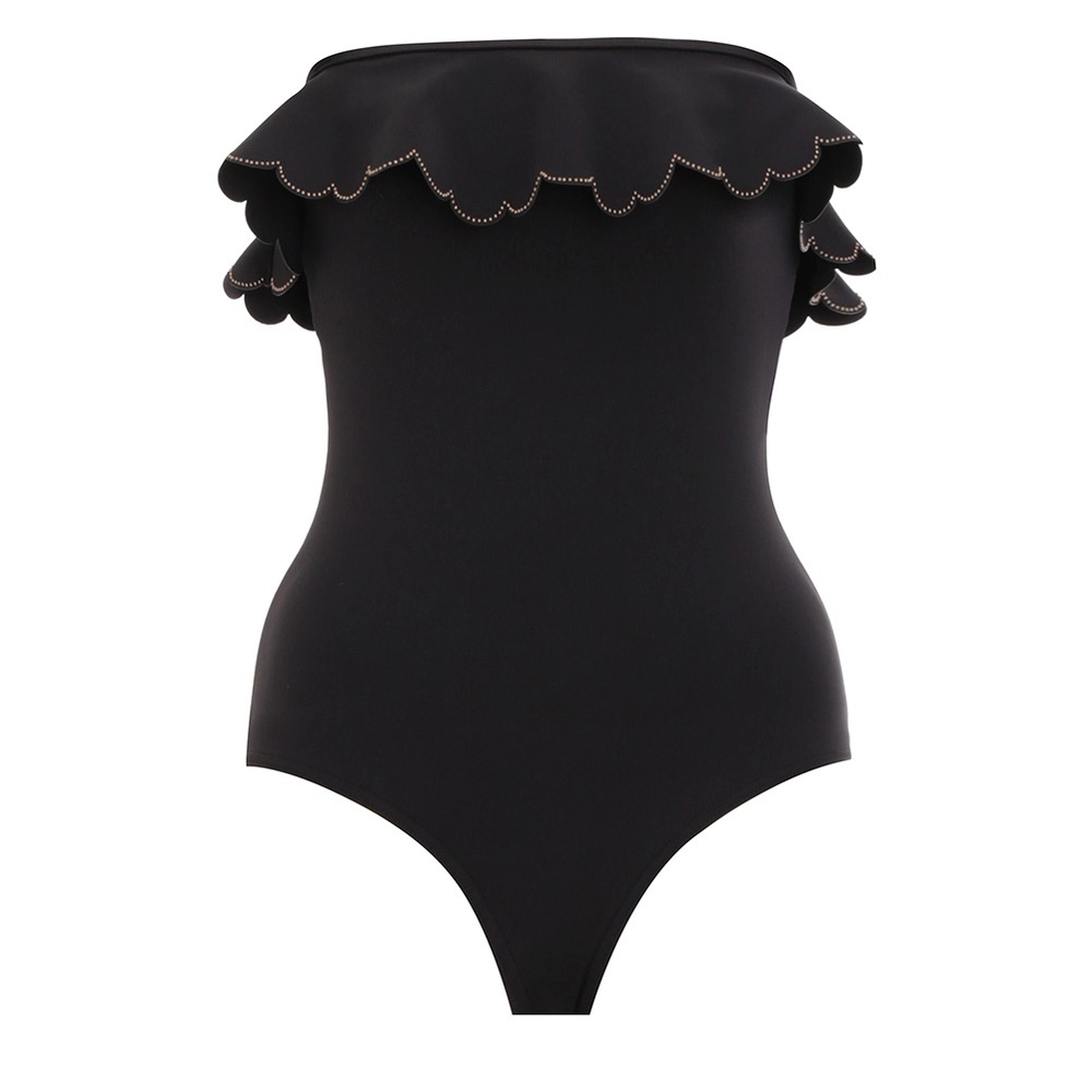 Edie Frill Bandeau ZIMMERMANN one-piece swimsuit black Size 0 NWT